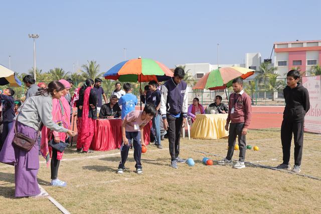 Athletes playing boccia